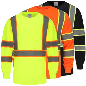 High Visibility Safety Shirts with Reflective Strips for Men Class 2 Reflective Long Sleeve Shirts 1
