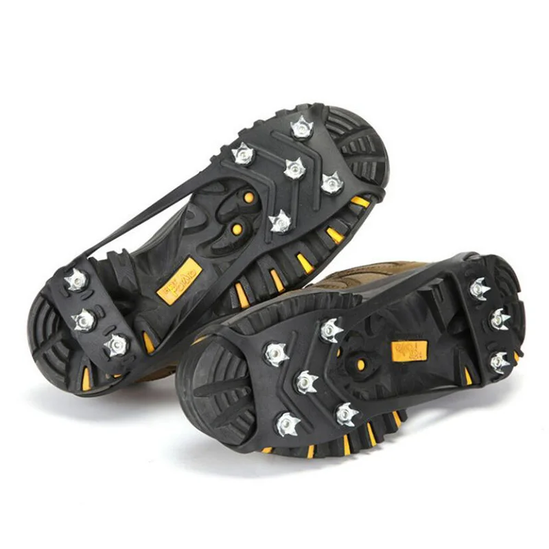 1 Pair Snow Ice Claw Climbing Crampons 8 Studs Anti-Skid Ice Snow Camping Walking Shoes Spike Grip Winter Outdoor Equipment ice gripper spike climbing crampons