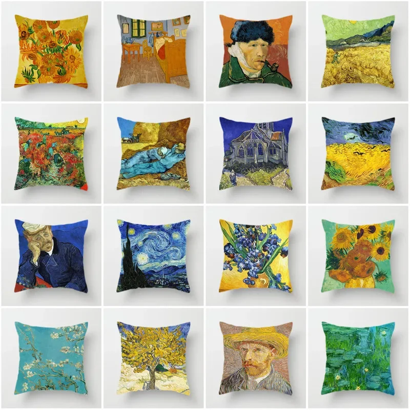 

New Popular Van Gogh Oil Painting/Sunflower Pillowcase Decorative Sofa Cushion