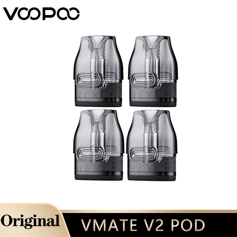 Original VOOPOO Vmate V2 Pod Cartridge 3ml 0.7/1.2ohm Mesh for E Cigarette V.THRU Pro/Vmate Infinity/Vmate E Kit