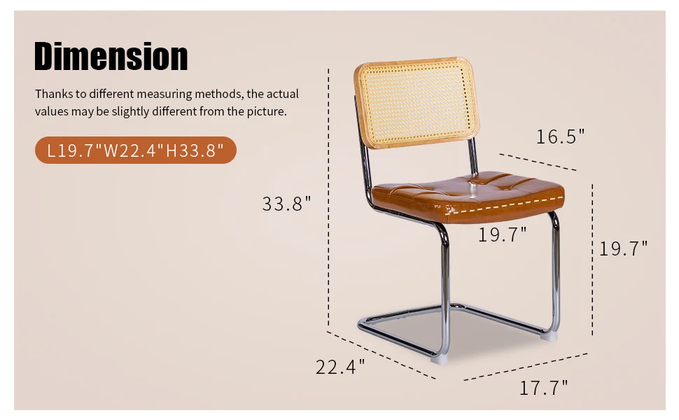 morden leather rattan side accent chairs dining chair set of 2 with chrome legs 