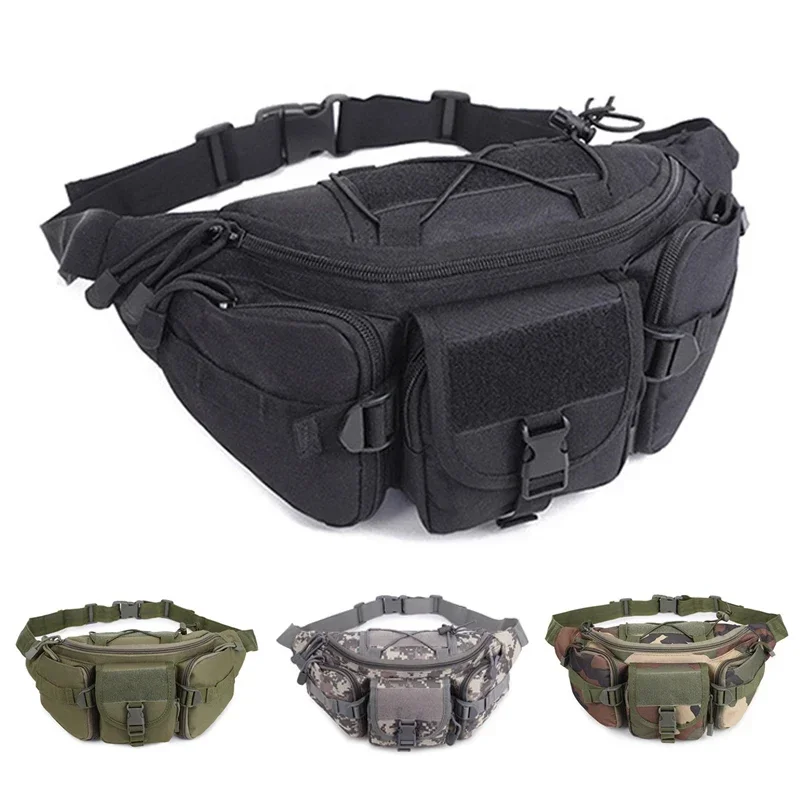

Outdoor Waist Bag Men's Tactical Waterproof Molle Camouflage Hunting Hiking Climbing Nylon Mobile Phone Belt Pack Combat Bags