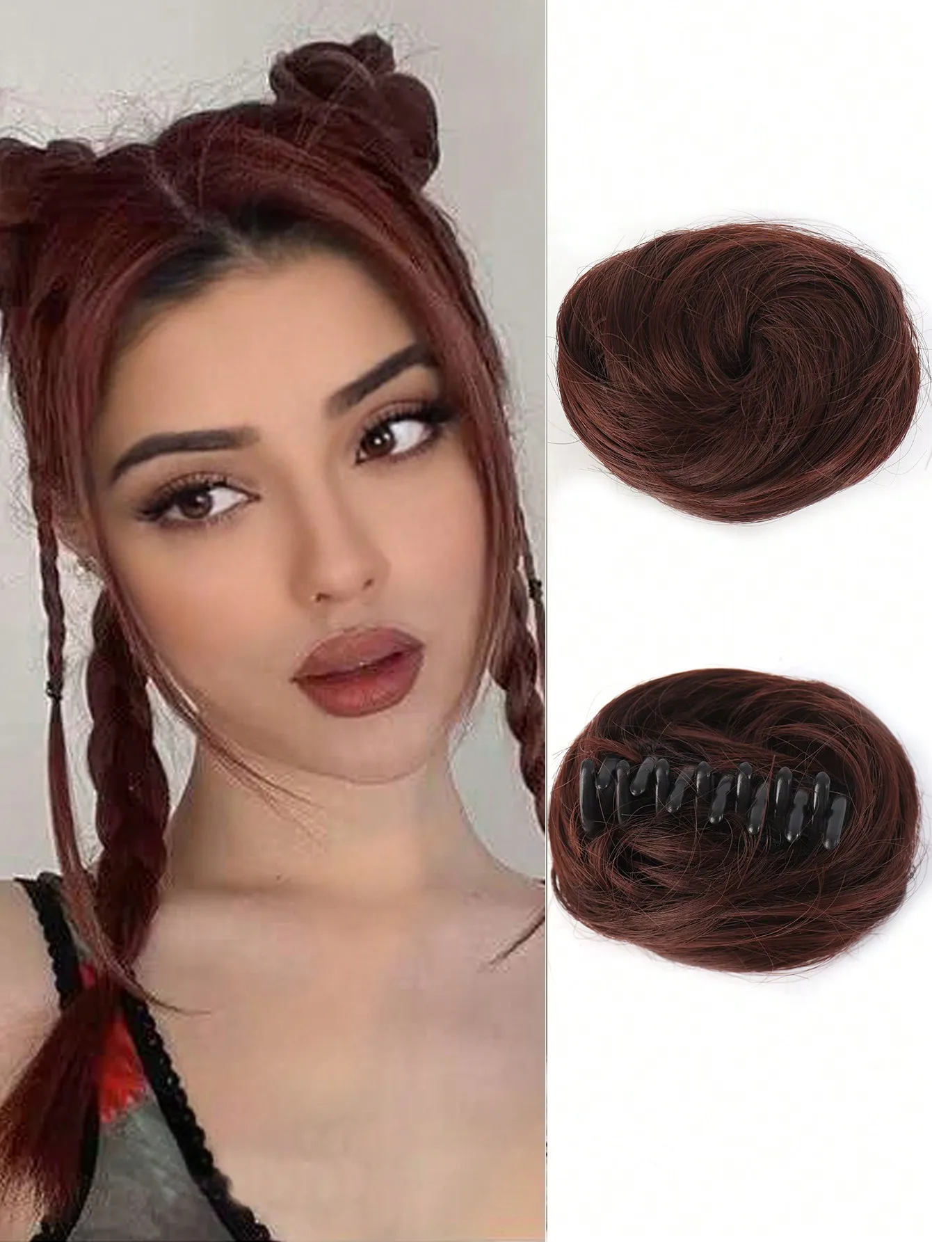 

Aosiwig Synthetic Curly Bun Messy Chignon Elastic Band Hair Bun Hairpiece Donut Rubber Fake Hair Claw Clip Ponytail For Women