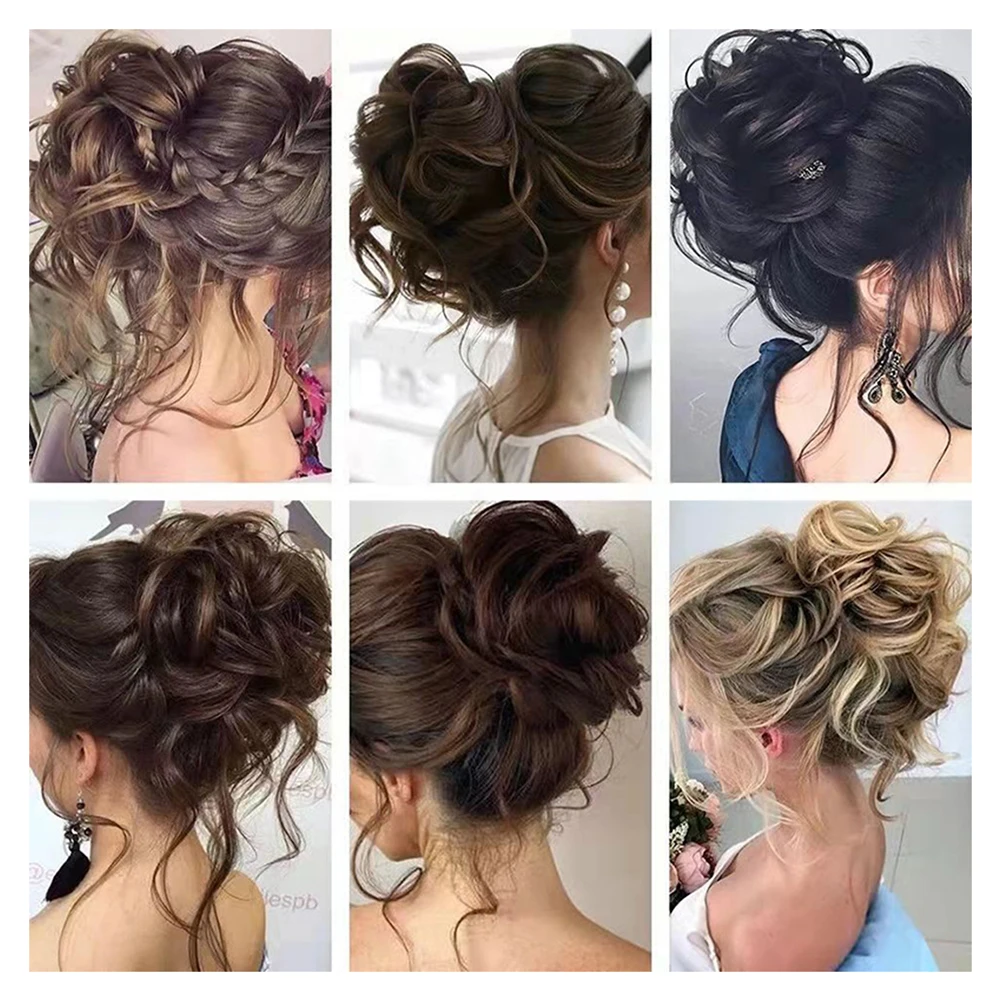 1pcs Hair Piece Extension Claw Clip Polyester Natural Curly Hairpiece Black/ Brown Messy Hair Extension for All Age Women