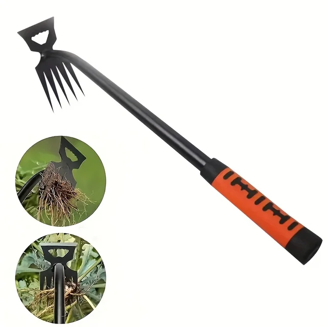 Manual multi-functional weeding rake gardening tool, portable weeding rake for gardens, root-pulling tool 3