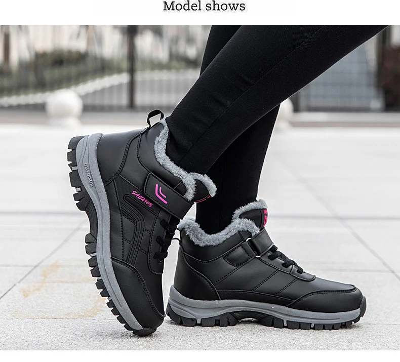 Boots Men's Women Slip On Winter Shoes For Men Waterproof Ankle Boots Winter Boots Male Snow Botines 2023 Black Botas Femininas