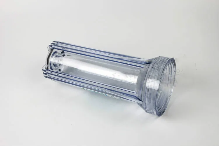 10 inches standard Water Filter Parts filter housing transparent bottle 3/4" brass port