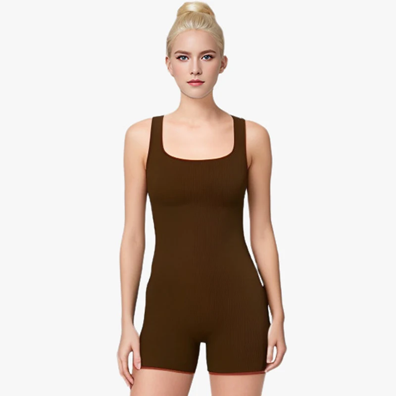 Description Picture 4 of itemSummer women's shapewear solid color jumpsuit tight shorts women's tight jumpsuit yoga sports casual jumpsuit