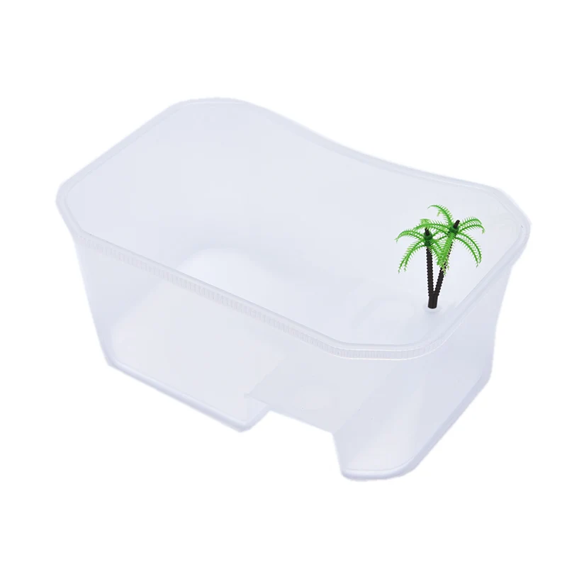 Aquarium Tank Vivarium Box Reptile Vivarium Box Turtle Tortoise with Basking Ramp Tank Breeding Food Tool Feeding Box with Basking Platform Home Aquarium