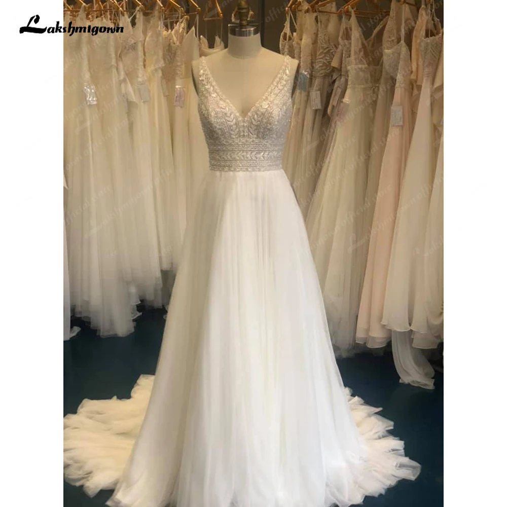 

Lakshmigown пикантные Свадебные платья с открытой спиной цвета слоновой кости для женщин 2024 Новинка Летнее свадебное платье со шлейфом