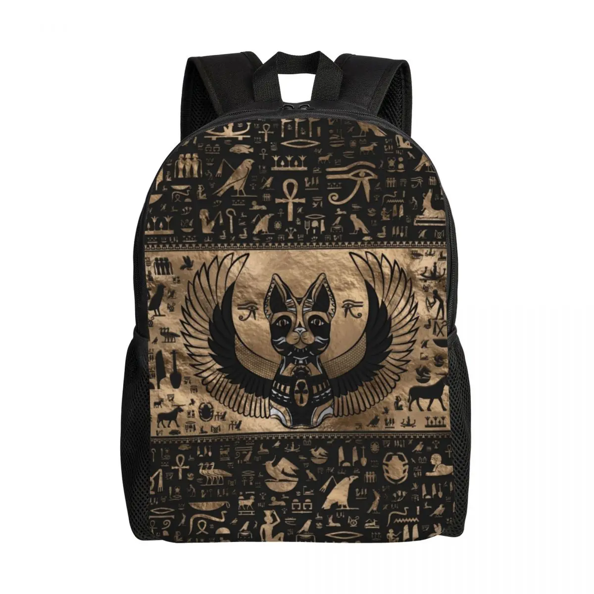 

Egyptian Cat Goddess Bastet Backpacks for Women Men College School Student Bookbag Fits 15 Inch Laptop Ancient Egypt Symbol Bags