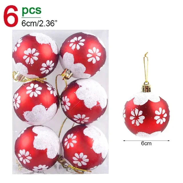 thumbnail image 1 of 30/6 piezas de adornos de bolas de Navidad para colgar en el árbol de Navidad, decoraciones para fiestas de Navidad para el hogar, regalo de Navidad y Año Nuevo 2025, 1 of 5
