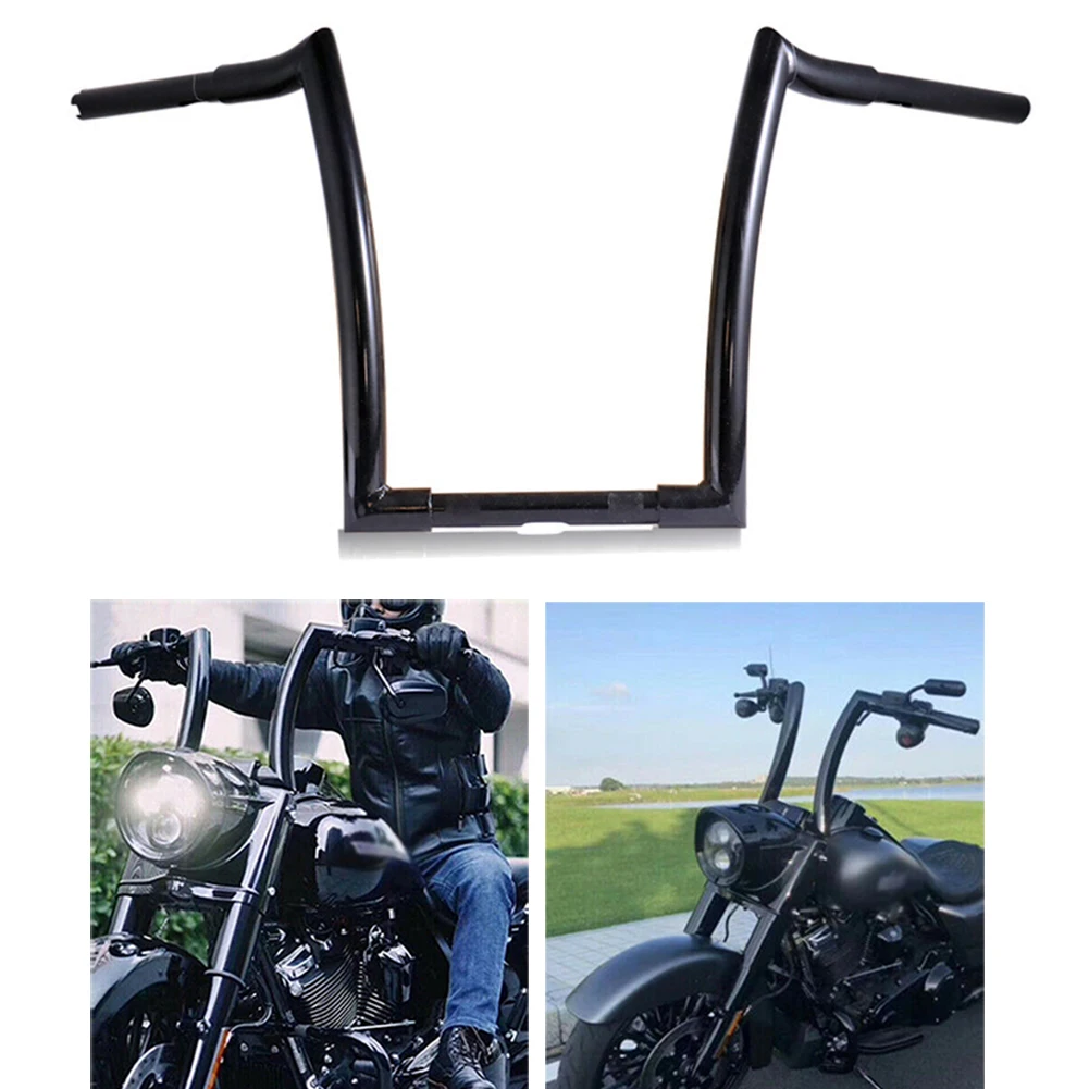 Meathook Ape Hanger Handlebar, 1 1/4 Inch Diameter, 16 Inch Rise, Gloss  Black