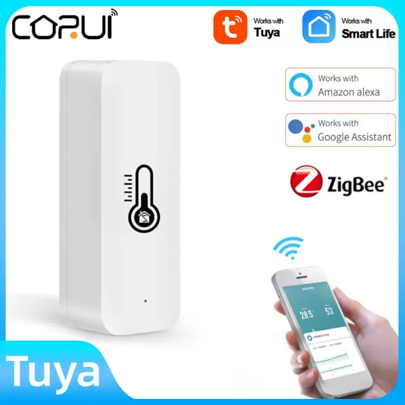 

CORUI Tuya Smart Wifi ZigBee Temperature Humidity Sensor Indoor Hygrometer Controller Monitoring Support Alexa Google Home