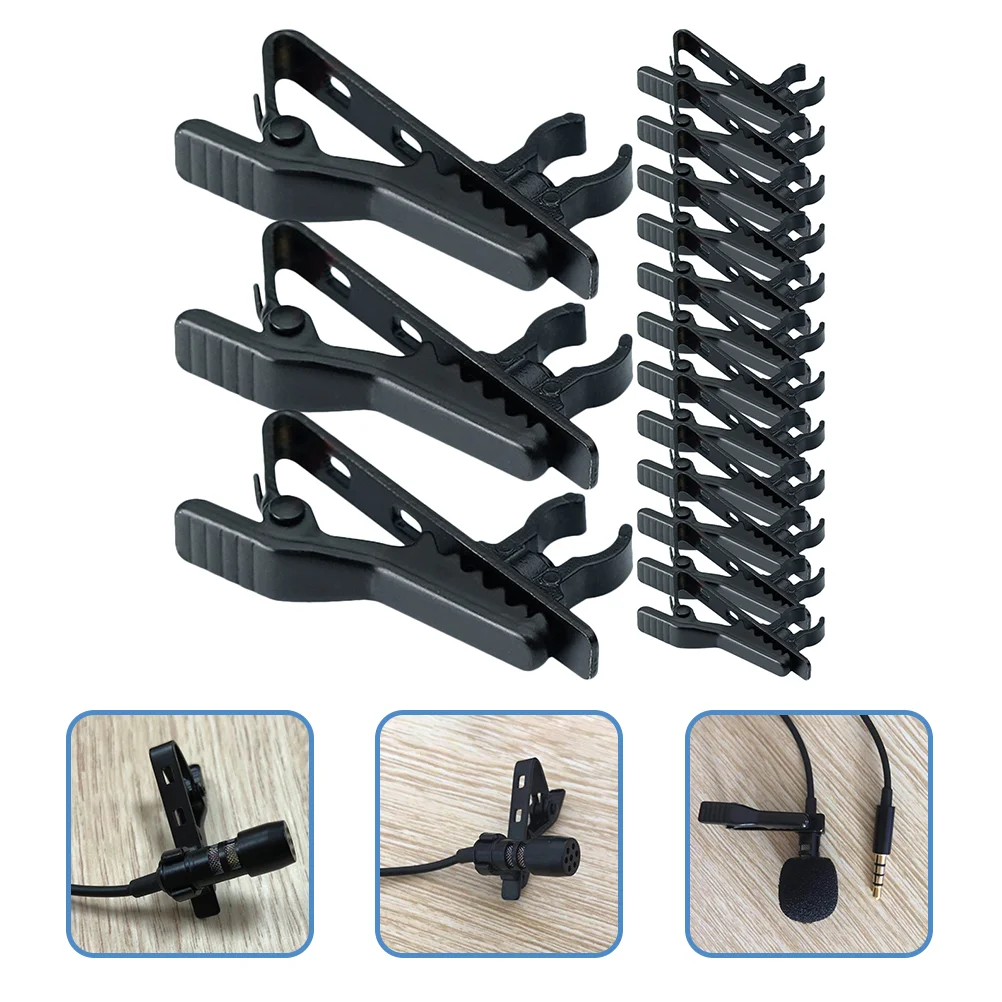 

Microphone Collar Clip Reliable Clamp Iron Home Holder Universal Stand Clips Durable Portable Wireless