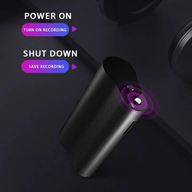 Metal gövde gösteren ses kaydedici