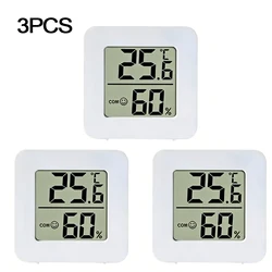 Compact Indoor Digital Thermometer & Hygrometer with Electronic Display (3PCS)