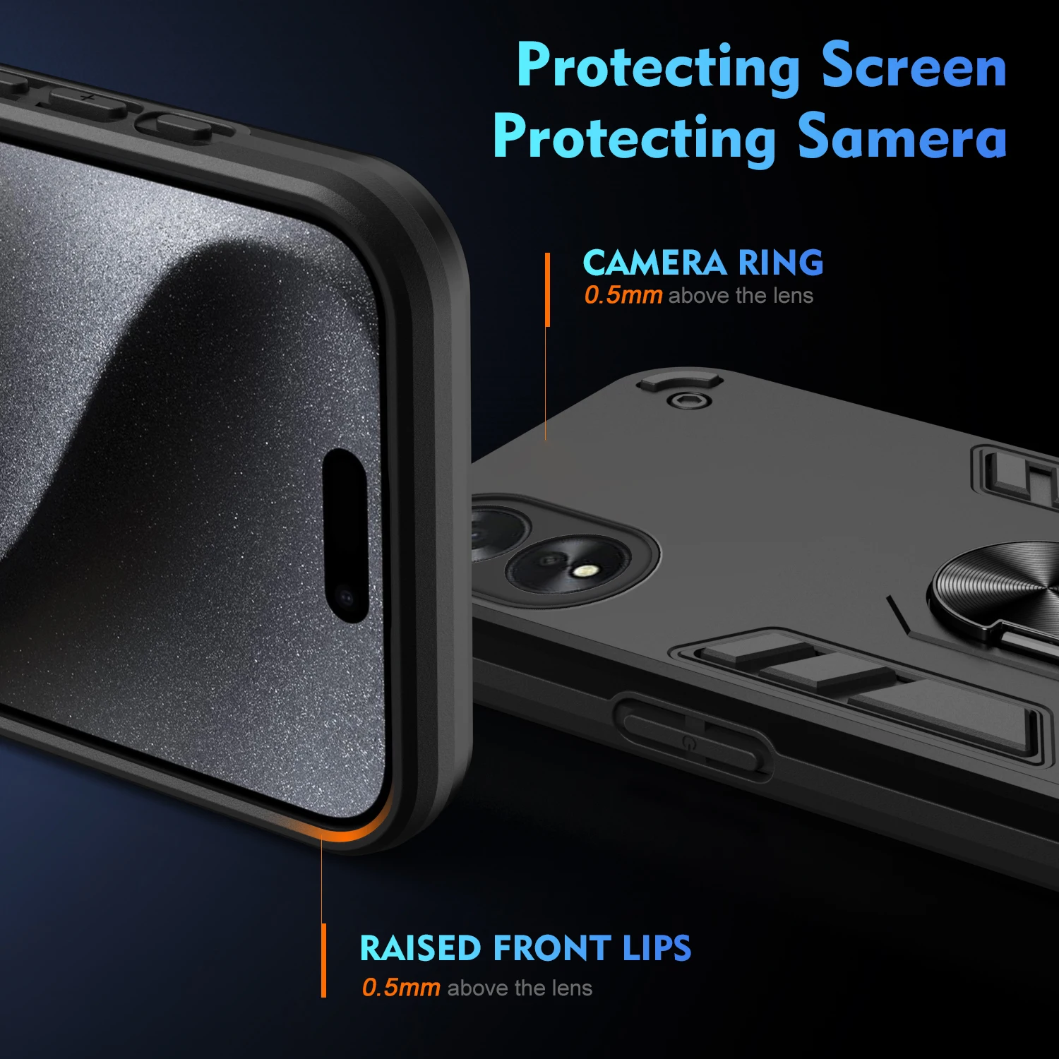 Luxurious Magnetic Phone Holder Case with Protective Bumper Back Cover