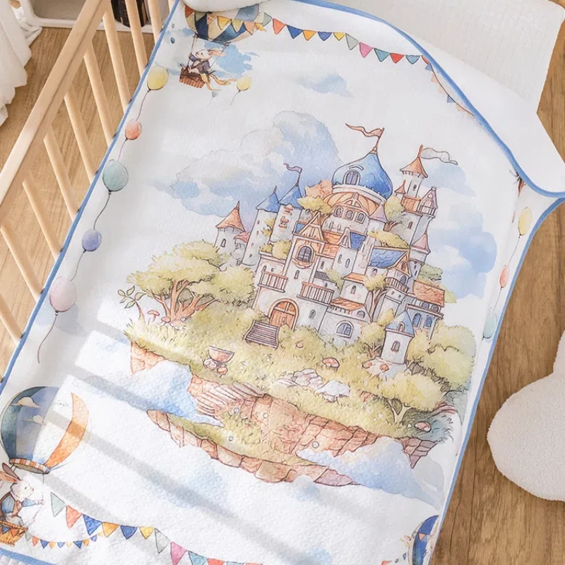 Waterproof Baby Diaper Changing Mat Castle Diaper Changing Pad Cover 80x100cm Cotton Printed Washable Baby Breathable Urine Pad