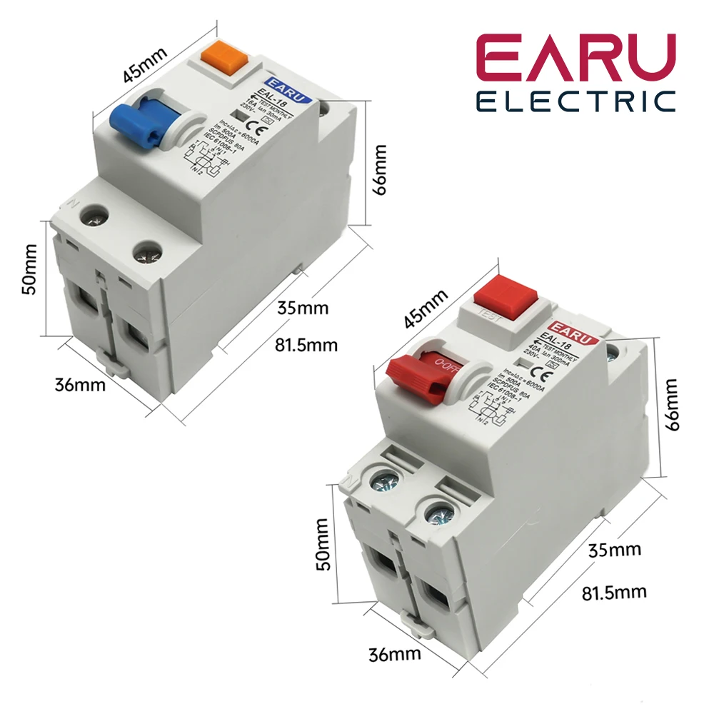 2P 4P 10/30/100/300mA Type A /AC RCCB RCD ELCB Residual Current Circuit Breaker Short Current Leakage Protection 32A 40A 50A 63A