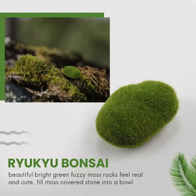 20 Darab 2 Méretű Sziklák Dekoratív Faux Zöld Moha Borítva - Image 3