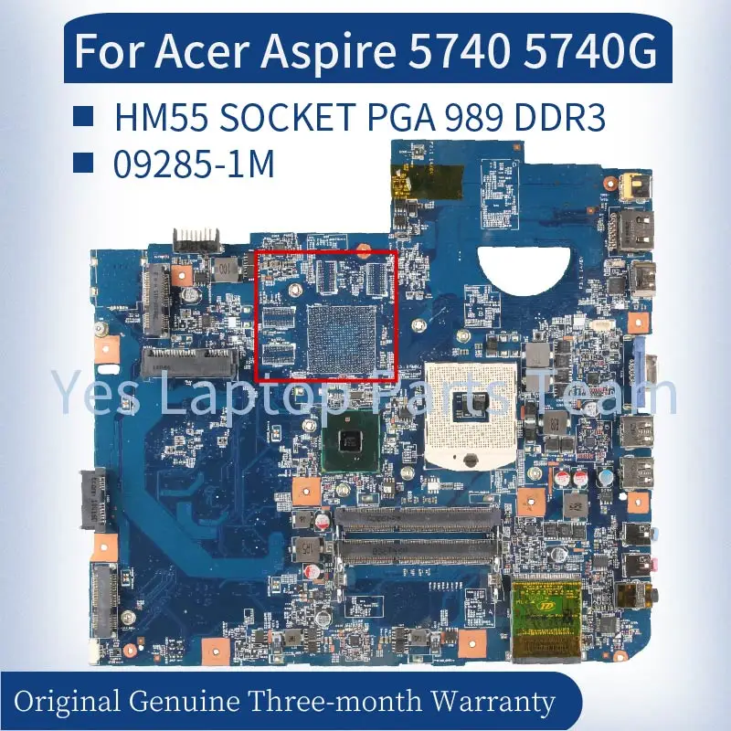 para Acer Aspire 5740 5740g Computador Portátil Mainboard Mbpm601002 Mbpm60100 Hm55 Soquete Pga 989 Ddr3 Notebook Placa-mãe Testado 092851m