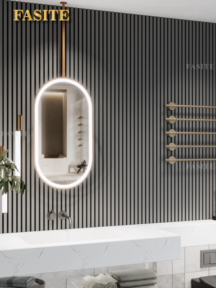 Description Picture 4 of itemOval Bathroom Mirror Led Light Wall Mounted Large Illuminated Shower Mirror Make Up Espejo Bano Aesthetic Room Decor EB5BM