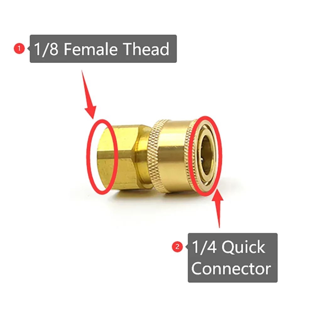 

1/4" Quick Insert to 1/8” Female Thread Connector Adapter for High Pressure Drain Washer Nozzle Sewer Pipe Cleaning Jetter