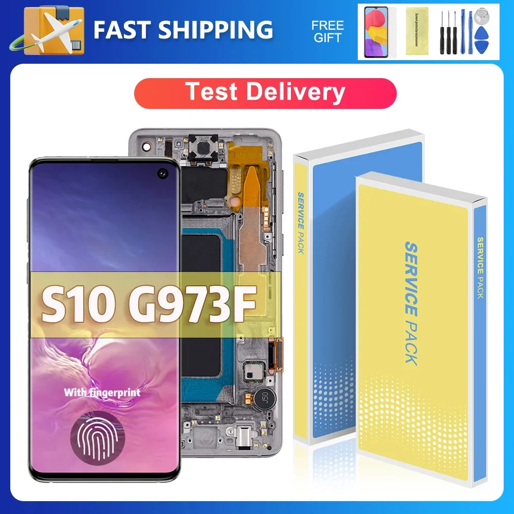 S10 For Samsung 6.1''For  G973F G973U G973W G973N SCV41 G973C LCD Display Touch Screen Digitizer Assembly Replacement