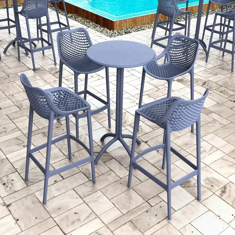 Restaurant Dining 76cm High Bar Stools Outdoor Chair and Table