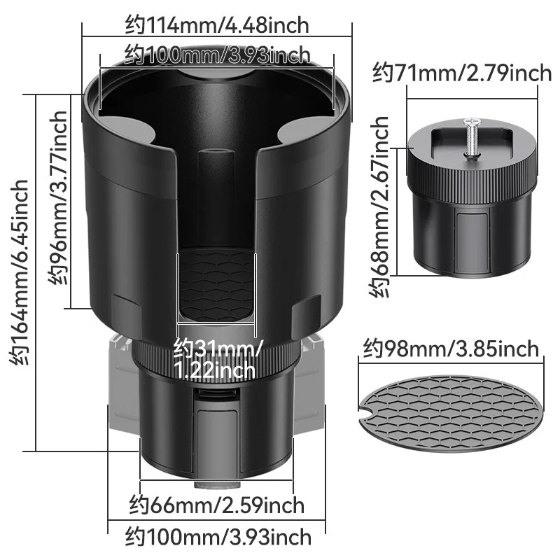 다기능 자동차 컵홀더 확장기, 차량용 컵홀더, 음료 홀더, 수납 랙, 대형 컵 슬롯 고정 브래킷