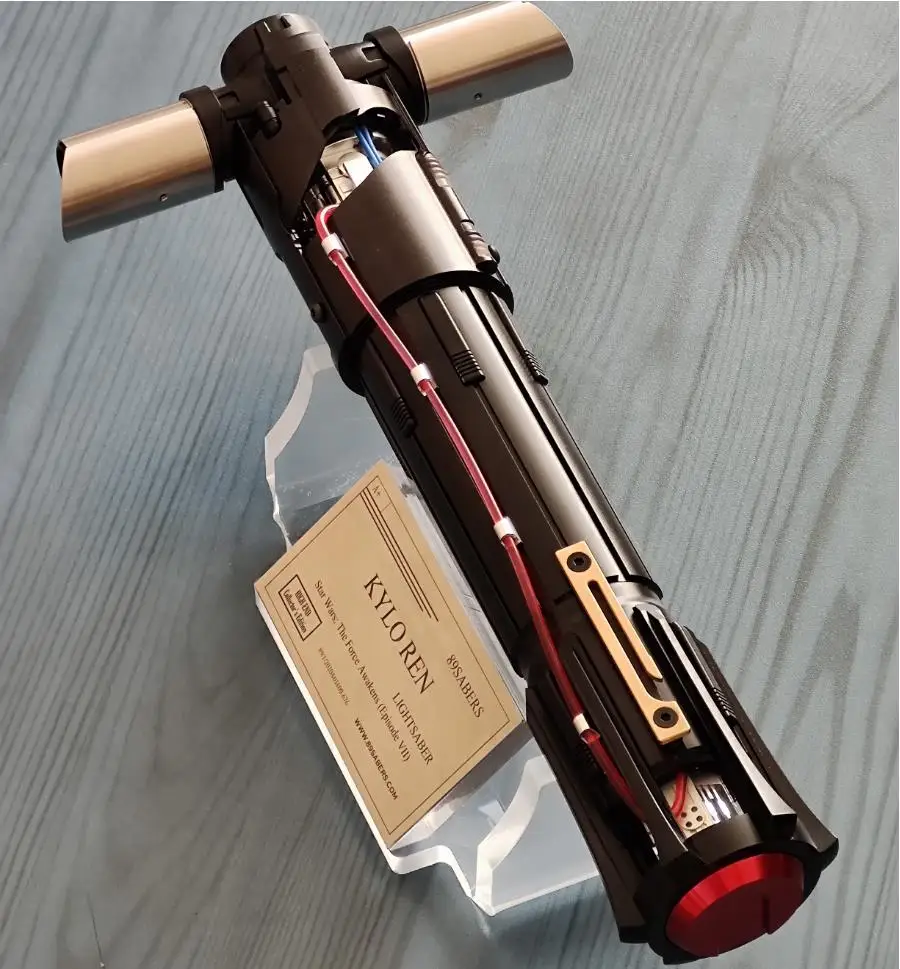 

89sabers Crystal Kylo Ren Neopixel Lightsaber with Fire Flame Main Blade 2 Side Blades heavy dueling laser sword Cosplay Gifts