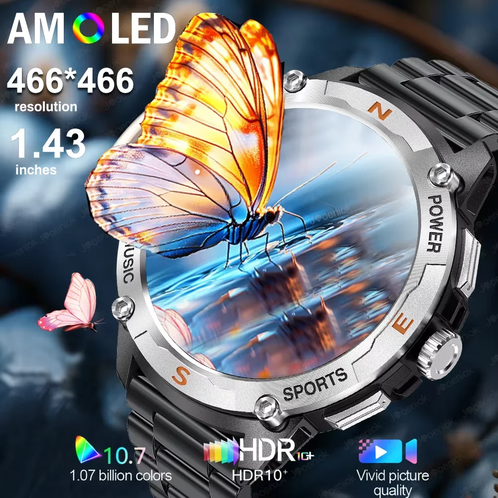 GPS Satellite Positioning Smartwatch Men's 100+ Sports Mode Compass 3ATM Waterproof Watch 2025 New Smart Watch