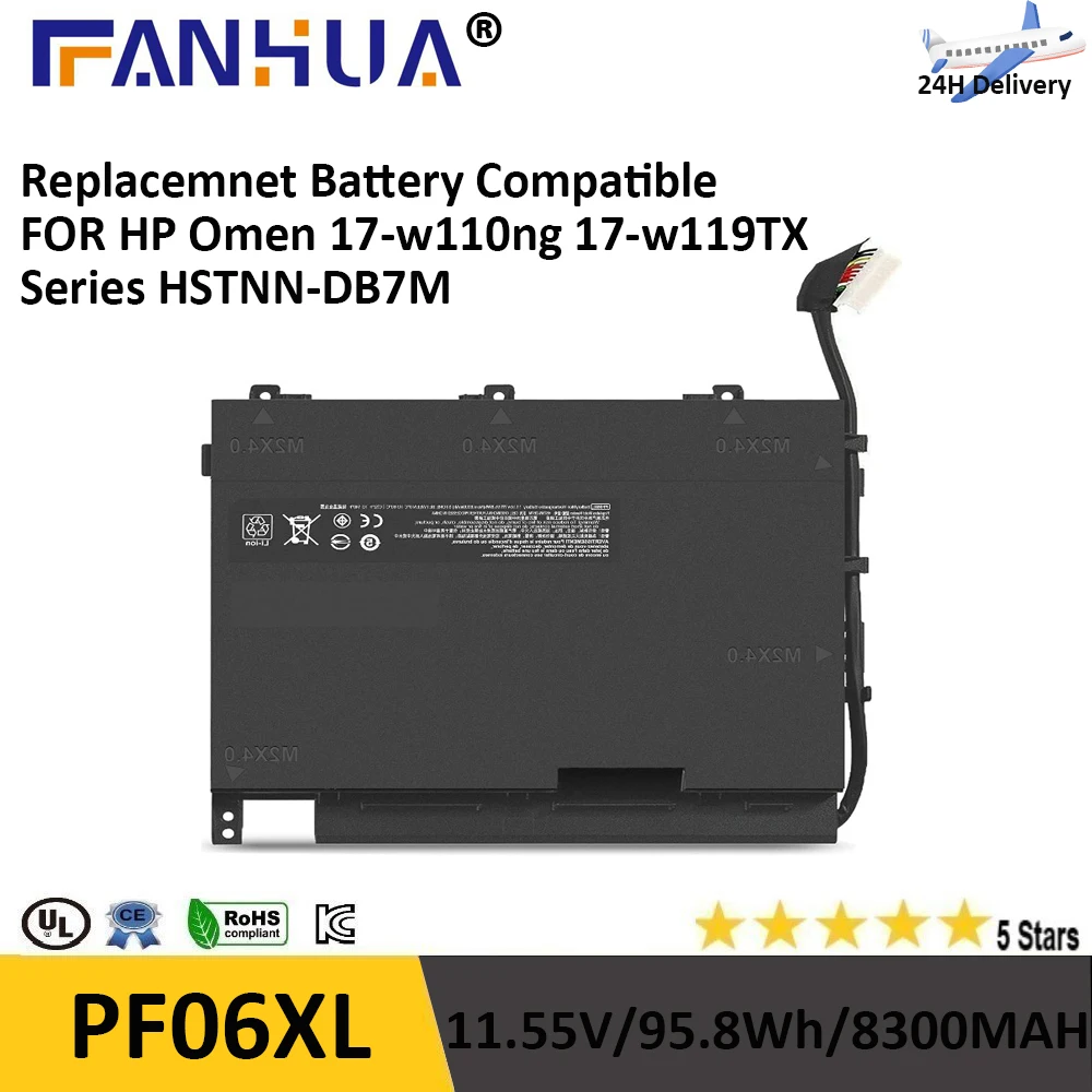 Batteria 5.8Wh Pf06Xl Per Hp Omen 17-W100 17T-W100 17-W110Ng 17-W119Tx 17-W120Tx 17-W220Nr 17-W205Tx 17-W206Tx Computer Portatile