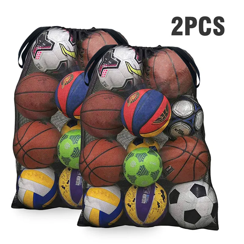Extra Große Netz-Balltasche 99x76cm - Sporttasche Mit Kordelzug Für Bälle & Ausrüstung