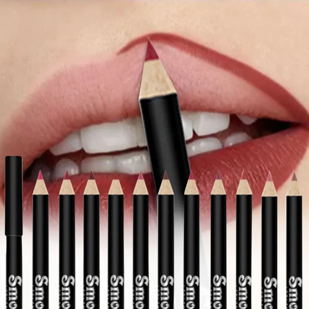 Lip Liner Pencil Lip Liner Lipliner Pencil Lipstick Pencil 12 Color Nude Matte Lipstick Pencil Long-lasting Waterproof High Pigmented Lip Liner Lips Makeup Tool Contouring