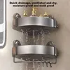 Suction Cup Bathroom Shelves Aluminum Shampoo Rack Without Drilling Corner Shower Shelf Wall Shelf Bathroom Accessories 3