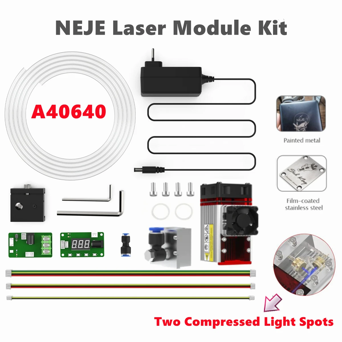 

NEJE A40640 Laser Module Kit Built-in Double Diodes 80W Laser Head for CNC Laser Engraver Wood Cutter Printer Mark Metal Tools