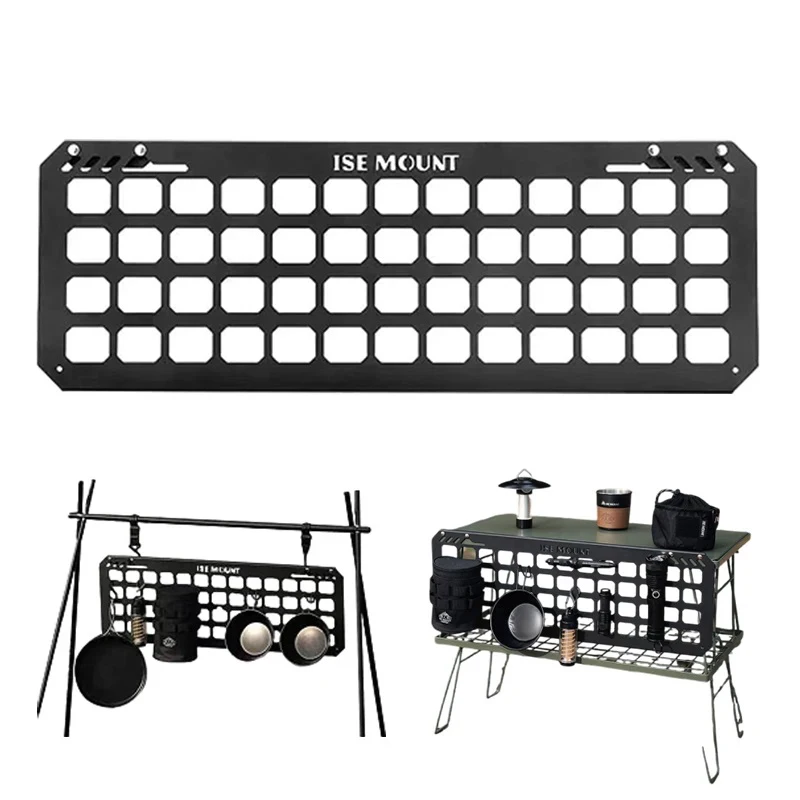 

Уличная сетчатая подвесная настольная доска с 52 отверстиями полка для хранения тарелок для снега железная подвесная стойка многофункциональная полка для хранения для кемпинга