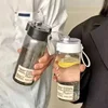 Water Bottle Plastic Portable Water Cup with Tea Compartment Outdoor Student Sports Cups BPA Free Water Bottle