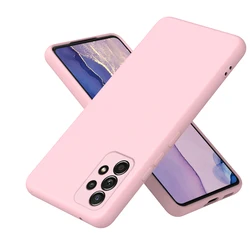 Durable Liquid Silicone Phone Case - Soft Full Protection Back Cover Coque - Galaxy A32 4G (Light Pink)