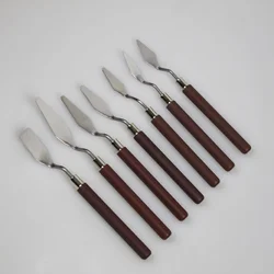 Couteaux de Peinture à l'Huile en Acier Inoxydable, Spatule d'Artiste, Outils d'Art à Palette, Grattoir, Accessoires de Mélange, 7 Pièces/Ensemble 