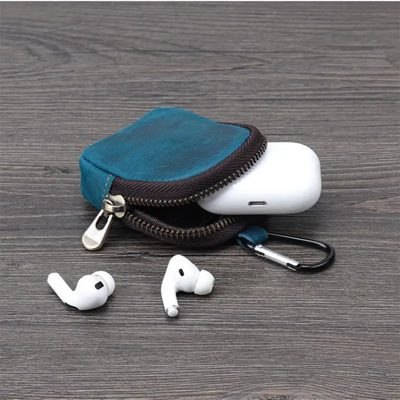 Mini Pochette in Pelle PU Stile Retrò con Cerniera per Monete, Auricolari e Accessori Borsa - immagine 3