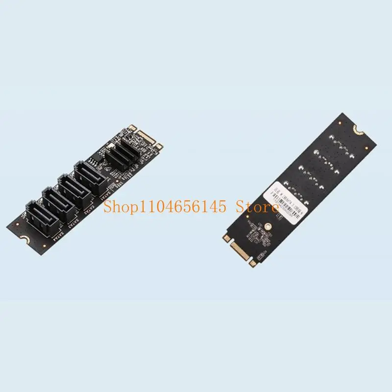 652F M.2 4 포트 Sata3.0 확장 카드 금속 구조(방열판 포함) HDD 및 SSD용 Nvme PCIE 입력