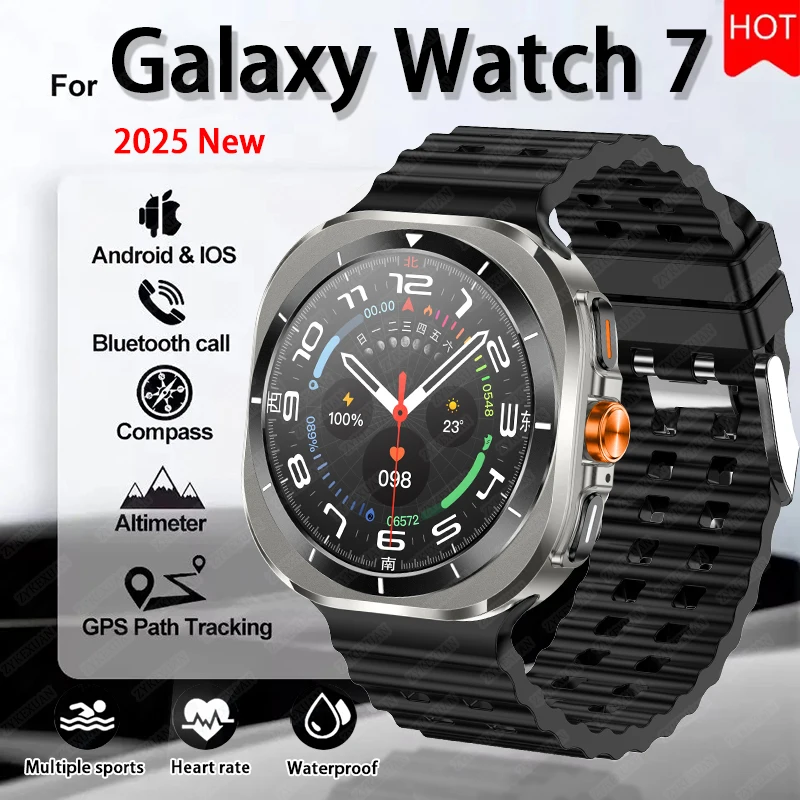 2025 New For Samsung Galaxy Watch 7 Ultra GPS NFC Smart Watch Men 1.43 " AMOLED Always Display IP68 BT Call Sports Smartwatches 1