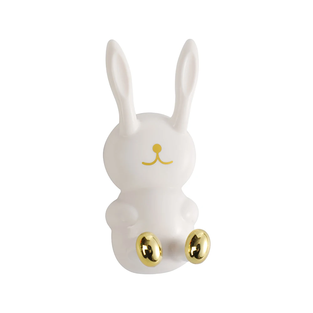 Toothbrush Holder Cartoon Rabbit shaped Wall Mounted Traceless Hook Multifunctional Storage Bathroom Kitchen 1pcs
