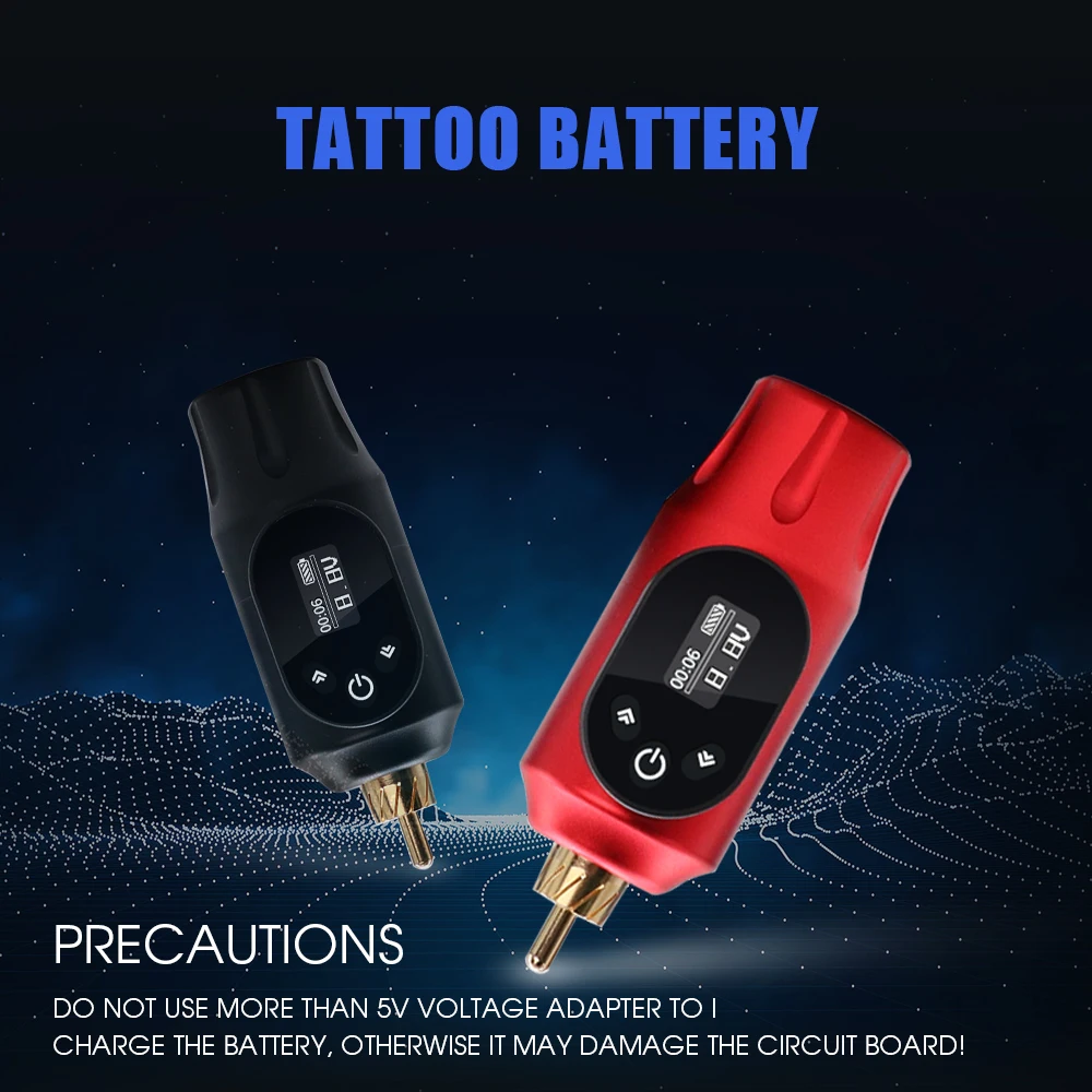 Tattoo Power Supply Wireless Tattoo Power Supply RCA Interface Tattoo Pen Battery LCD Digital Display 2000mAh High Capacity Power Supplies tattoo accessories tattoo power supply tattoo battery pack