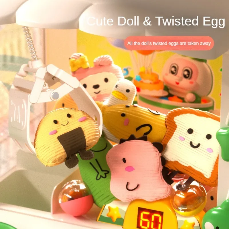 Children Mini Claw Machine Toy for Kids Cartoon Rabbit Automatic Coin Operated Play Game Crane Doll Machines Girls Birthday Gift 4
