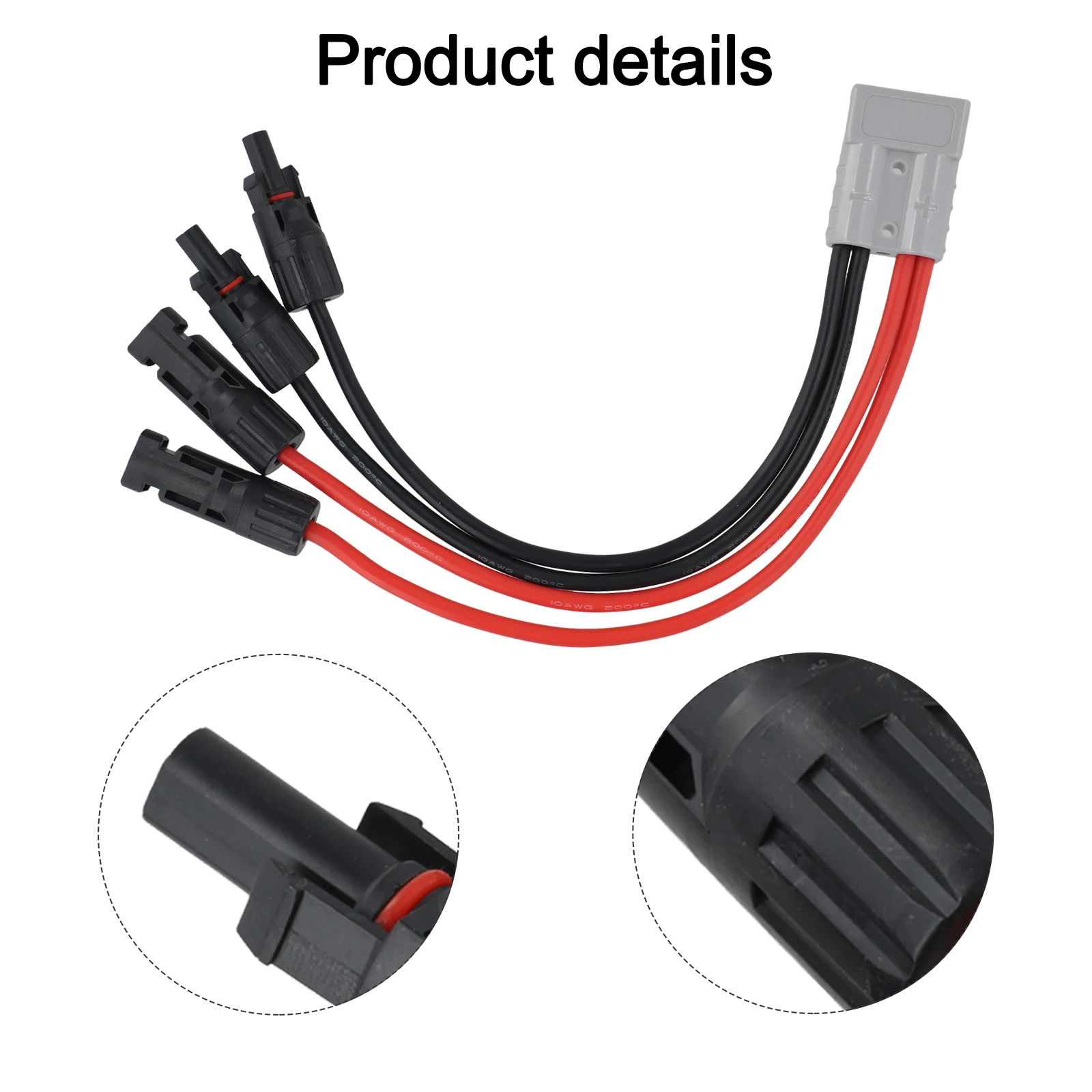 Solarpanel-Verlängerungskabel 10 AWG 50 A für Anderson-Stecker zum Solarstecker zum Aufladen von Wohnmobil-Cattery im Freien – Detail 6