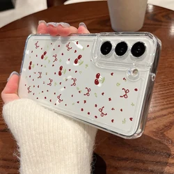 Cherry Pattern Clear Phone Case Cover for Samsung Galaxy S21 Ultra (A724)